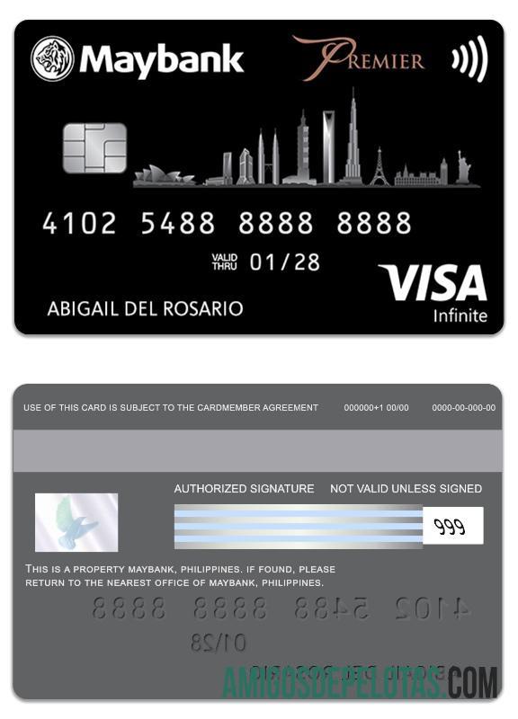 Philippines MayBank Visa Infinite Card template
